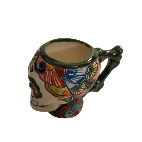 *NWOT Ebros White Day of The Dead Sugar Skull Mug In Bright Vivid Colors - Picture 3 of 4